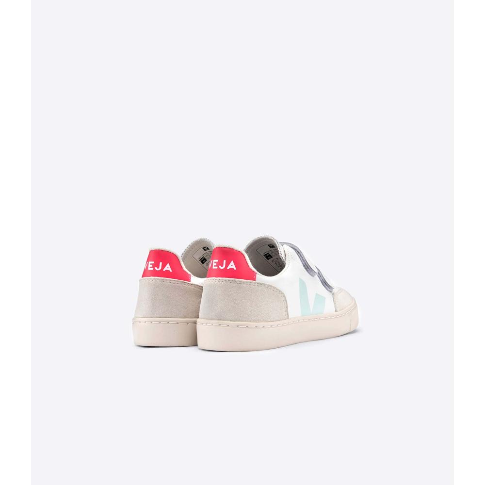 Veja V-12 LEATHER Tenisky Detske White/Beige | SK 878LIS